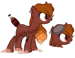 Size: 900x700 | Tagged: safe, artist:demure-doe, derpibooru import, oc, oc:fizzy cola, ponified, unofficial characters only, food pony, original species, pony, soda pony, food, simple background, solo, transparent background