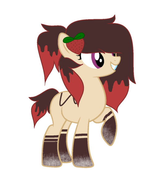 Size: 1050x1182 | Tagged: safe, artist:demure-doe, derpibooru import, oc, oc:chocolate strawberry, unofficial characters only, earth pony, pony, earth pony oc, simple background, socks (coat marking), solo, transparent background