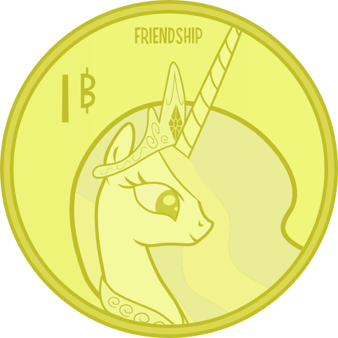 Size: 482x482 | Tagged: alicorn, artist:outlawquadrant, bit, bust, coin, currency, derpibooru import, edit, gold, number, portrait, princess celestia, safe, simple background, tack, text, transparent background