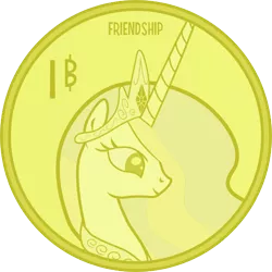 Size: 482x482 | Tagged: alicorn, artist:outlawquadrant, bit, bust, coin, currency, derpibooru import, edit, gold, number, portrait, princess celestia, safe, simple background, tack, text, transparent background