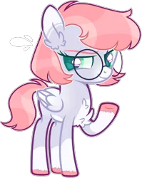Size: 3058x3850 | Tagged: safe, artist:kurosawakuro, derpibooru import, oc, unofficial characters only, pegasus, pony, base used, colored pupils, female, filly, glasses, magical lesbian spawn, offspring, parent:derpy hooves, parent:fluttershy, parents:derpyshy, simple background, solo, teenager, transparent background, unshorn fetlocks
