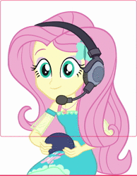 Size: 754x974 | Tagged: safe, artist:invisibleink, derpibooru import, fifteen.ai, fluttershy, equestria girls, equestria girls series, animated, clothes, controller, copypasta, gamershy, gaming, headset, meme, navy seal copypasta, simple background, solo, sound, sound only, vector, vulgar, webm
