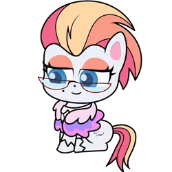Size: 1500x1500 | Tagged: safe, derpibooru import, earth pony, pony, my little pony: pony life, princess probz, spoiler:pony life s01e01, female, glasses, judge, makeup, mare, simple background, sitting, solo, transparent background
