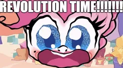 Size: 712x397 | Tagged: safe, derpibooru import, edit, edited screencap, screencap, pinkie pie, earth pony, pony, my little pony: pony life, princess probz, spoiler:pony life s01e01, caption, clown makeup, excessive exclamation marks, image macro, joker (2019), makeup, pinkie joker, revolution, screaming, text, the joker, treehouse logo, we live in a society