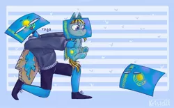 Size: 1024x636 | Tagged: safe, artist:krista-21, derpibooru import, oc, ponified, unofficial characters only, human, pegasus, pony, countryball, countryhumans, holding a pony, kazakhstan, nation ponies, trio