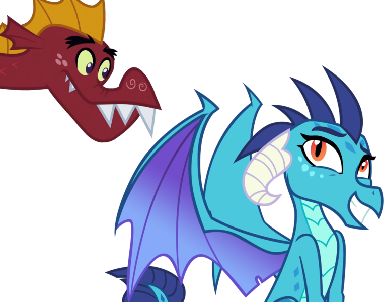 Size: 1000x786 | Tagged: artist:andoanimalia, cute, derpibooru import, dragon, dragoness, dragonlord, dragon quest, edit, emberbetes, emble, female, garble, gardorable, grin, horns, male, princess ember, safe, shipping, simple background, smiling, straight, .svg available, transparent background, triple threat, vector, vector edit