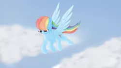 Size: 3840x2160 | Tagged: safe, artist:astralr, derpibooru import, rainbow dash, pegasus, pony, cloud, female, flying, mare, sky, solo, wings