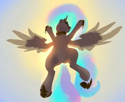 Size: 3700x3000 | Tagged: 30 minute art challenge finished after, alicorn, artist:xbi, derpibooru import, featureless crotch, gradient background, nose in the air, praise the sun, princess celestia, safe, sky, solo, spread wings, summer sun celebration, wings