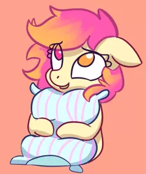 Size: 593x711 | Tagged: artist:lilfunkman, derpibooru import, heterochromia, hug, oc, oc:taco horse, pillow, pillow hug, safe, solo, source needed, unofficial characters only