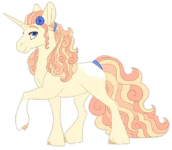 Size: 1280x1116 | Tagged: safe, artist:jackiebloom, derpibooru import, oc, unnamed oc, unofficial characters only, pony, unicorn, commission, female, flower, flower in hair, mare, offspring, parent:applejack, parent:prince blueblood, parents:bluejack, raised hoof, simple background, socks (coat marking), solo, transparent background, unshorn fetlocks