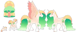 Size: 6097x2556 | Tagged: safe, artist:jackiebloom, derpibooru import, oc, unnamed oc, unofficial characters only, alicorn, pony, age progression, alicorn oc, baby, baby pony, colt, commission, cutie mark, foal, horn, magical lesbian spawn, male, offspring, parent:applejack, parent:princess celestia, parents:applelestia, simple background, solo, spread wings, stallion, transparent background, wings