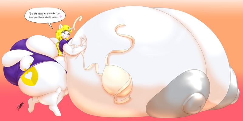 Size: 8000x4000 | Tagged: questionable, artist:blues64, artist:thespacepon3, derpibooru import, oc, oc:white heart, anthro, unicorn, absurd resolution, areola, big breasts, breasts, butt, commission, cutie mark, dialogue, female, huge breasts, huge butt, hyper, hyper breasts, impossibly large breasts, impossibly large butt, large butt, looking at you, nipples, nudity, rule 63, solo, solo female, speech bubble, thighs, thunder thighs