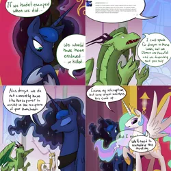 Size: 2562x2562 | Tagged: safe, artist:professor-ponyarity, derpibooru import, prince blueblood, princess celestia, princess luna, oc, oc:rye, pony, tumblr:ask rye dimar dragon, ponu, princess bluebelle, rule 63