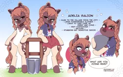 Size: 1500x936 | Tagged: safe, artist:yukomaussi, derpibooru import, oc, anthro, earth pony, adoptable, auction, auction open, clothes, earth pony oc, outfit, reference sheet