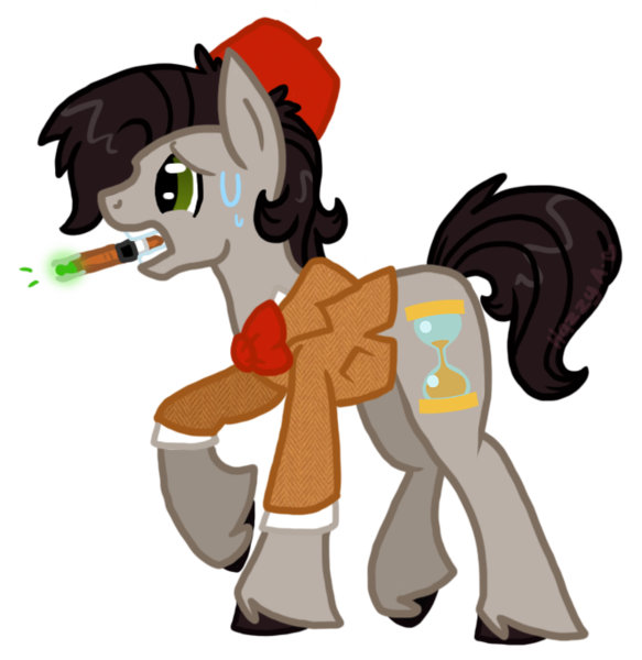 Size: 663x682 | Tagged: safe, artist:void-adoptables, derpibooru import, doctor whooves, time turner, earth pony, pony, doctor who, eleventh doctor, fez, hat, matt smith, simple background, solo, sonic screwdriver, transparent background, unshorn fetlocks