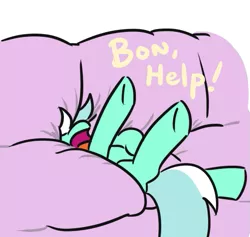 Size: 543x515 | Tagged: safe, artist:jargon scott, derpibooru import, lyra heartstrings, pony, unicorn, comic, couch, silly, silly lyra, silly pony, solo, stuck