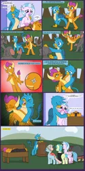 Size: 6000x12000 | Tagged: safe, artist:chedx, derpibooru import, gallus, ocellus, sandbar, silverstream, smolder, yona, changedling, changeling, classical hippogriff, diamond dog, dragon, gryphon, hippogriff, pony, yak, comic:detention with rarity, absurd resolution, blatant lies, funeral, playing dead, shuriken, sleeping