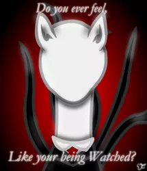 Size: 736x857 | Tagged: artist:jedimoonstar, derpibooru import, grammar error, safe, slendermane, slenderpony, solo, watching