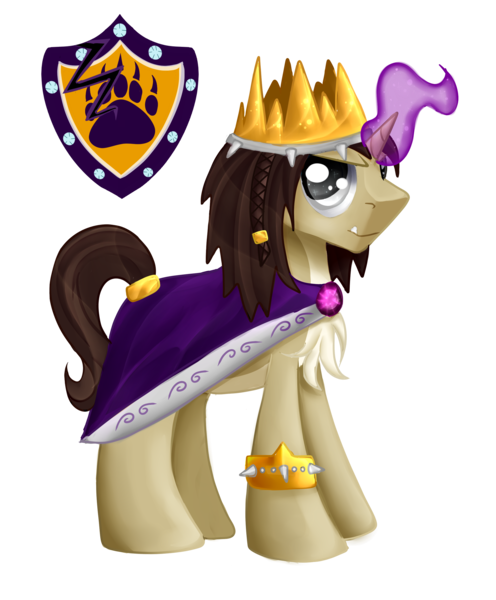 Size: 2150x2600 | Tagged: safe, artist:xbeautifuldreamerx, derpibooru import, oc, pony, unicorn, crown, glowing horn, horn, jewelry, magic, male, paw prints, regalia, simple background, solo, stallion, transparent background, unicorn oc