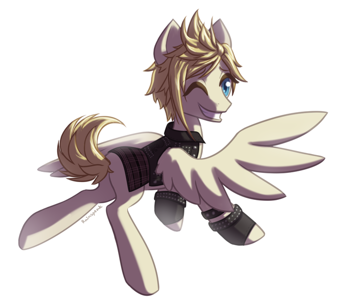 Size: 1010x900 | Tagged: safe, artist:rainspeak, derpibooru import, pegasus, pony, final fantasy, final fantasy xv, prompto argentum, solo