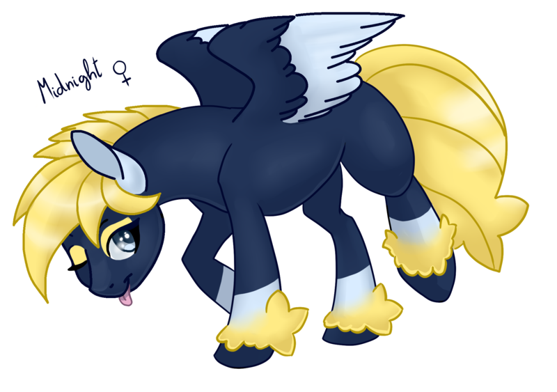 Size: 2021x1423 | Tagged: safe, artist:ddm-adopts, derpibooru import, oc, oc:midnight, unofficial characters only, pegasus, female, mare, one eye closed, pegasus oc, simple background, solo, tongue out, transparent background, wings, wink