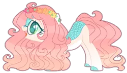 Size: 4000x2308 | Tagged: safe, artist:kurosawakuro, derpibooru import, oc, unofficial characters only, hybrid, kirin, female, floral head wreath, flower, glasses, high res, image, kirin pony hybrid, magical lesbian spawn, offspring, parent:autumn blaze, parent:fluttershy, png, simple background, solo, transparent background, white outline