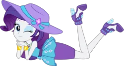 Size: 6000x3224 | Tagged: safe, artist:sugar-loop, artist:twilirity, derpibooru import, rarity, camping must-haves, equestria girls, equestria girls series, spoiler:eqg series (season 2), .svg available, absurd resolution, belt buckle, bracelet, clothes, cutie mark, cutie mark on clothes, female, frilly design, geode of shielding, hat, high heels, image, inkscape, jewelry, magical geodes, one eye closed, pencil skirt, pendant, png, pose, shoes, simple background, skirt, sleeveless, smiling, solo, sunhat, transparent background, vector, wink, winking at you