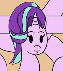 Size: 600x675 | Tagged: safe, artist:superhypersonic2000, derpibooru import, starlight glimmer, pony, unicorn, long glimmer, long pony, solo, tongue out