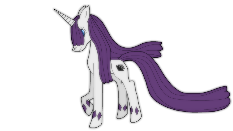 Size: 2188x1230 | Tagged: safe, artist:voltaradragoness, derpibooru import, nightmare rarity, pony, unicorn, darkened coat, darkened hair, eyeshadow, hoof gems, hoof marks, makeup, nightmarified, shaded diamond, simple background, solo, transparent background, wavy hair, wavy mane, wavy tail