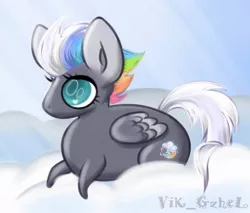 Size: 1280x1088 | Tagged: safe, artist:victorgzhel, derpibooru import, oc, pegasus, pony, chubbie, cloud, female, mare, solo