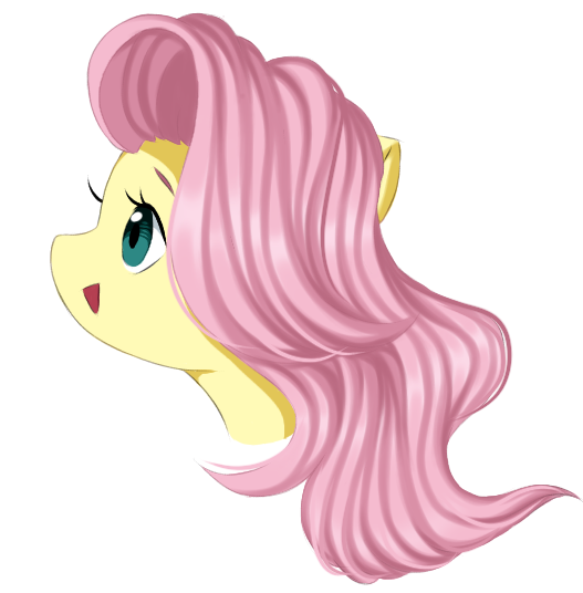 Size: 527x536 | Tagged: safe, artist:nijidashiey7, derpibooru import, fluttershy, pony, bust, cute, female, looking away, looking up, mare, open mouth, profile, shyabetes, sidemouth, simple background, smiling, solo, white background