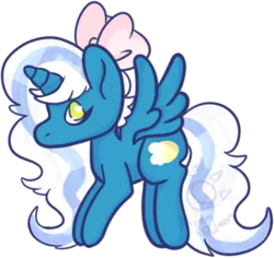 Size: 331x313 | Tagged: safe, artist:alienqween, derpibooru import, oc, oc:fleurbelle, alicorn, adorabelle, alicorn oc, bow, chibi, cute, female, hair bow, horn, mare, simple background, transparent background, wingding eyes, wings, yellow eyes