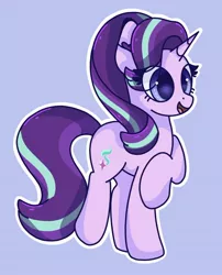 Size: 1080x1339 | Tagged: safe, artist:plethxra, derpibooru import, starlight glimmer, pony, cute, glimmerbetes, purple background, simple background, solo