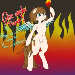 Size: 5500x5500 | Tagged: safe, artist:alejandraarelycc, artist:tonystorm12, derpibooru import, oc, oc:inky stylus, pegasus, pony, adorable face, cute, deviantart, drawing, drawing tablet, fanart, female, fire, fireworks, paiting, pegasus oc, version, wings, woman