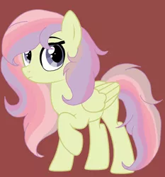 Size: 2092x2248 | Tagged: safe, artist:circuspaparazzi5678, derpibooru import, oc, oc:rainbow splash, pegasus, pony, base used, magical lesbian spawn, multicolored hair, offspring, parent:fluttershy, parent:rainbow dash, parents:flutterdash, rainbow hair, red background, simple background, solo