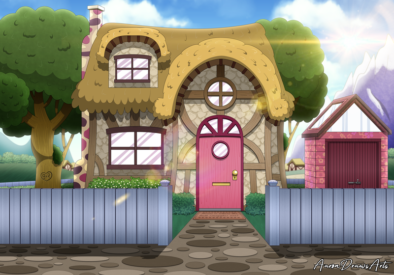 Size: 3000x2100 | Tagged: architecture, artist:aarondrawsarts, background, building, carving, derpibooru import, house, no pony, safe, shed, tree