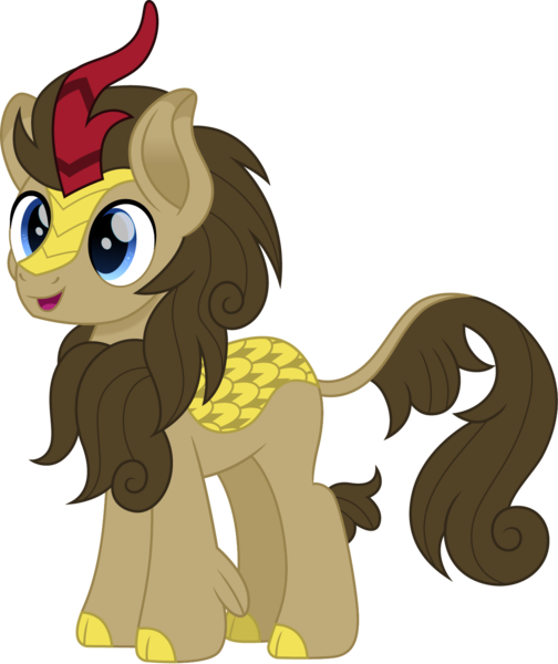 Size: 1259x1500 | Tagged: safe, artist:cloudyglow, derpibooru import, doctor whooves, time turner, kirin, cute, doctorbetes, kirinified, male, movie accurate, open mouth, simple background, smiling, solo, species swap, stallion, transparent background