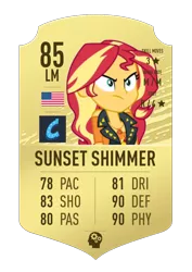 Size: 620x874 | Tagged: safe, derpibooru import, sunset shimmer, equestria girls, fifa, football, fut draft, simple background, solo, sports, transparent background