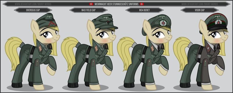 Size: 1280x512 | Tagged: safe, artist:brony-works, derpibooru import, earth pony, pony, blonde, clothes, female, mare, nazi, nazi germany, nazipone, solo, swastika, uniform, wehrmacht, world war ii