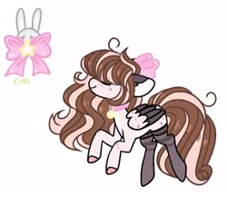 Size: 591x512 | Tagged: safe, artist:im_insanex, derpibooru import, oc, oc:star bunny, unofficial characters only, pegasus, pony, bow, clothes, collar, colored hooves, female, hair bow, mare, pegasus oc, reference sheet, socks, solo, two toned wings, wings