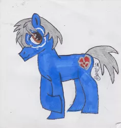 Size: 2387x2513 | Tagged: safe, artist:jezzarat, derpibooru import, oc, oc:clutterstep, earth pony, birth mark, earth pony oc, solo, traditional art