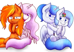 Size: 1280x901 | Tagged: safe, artist:jetjetj, derpibooru import, princess celestia, oc, oc:firefox, oc:google chrome, oc:white flare, unofficial characters only, alicorn, earth pony, pony, alicorn oc, browser ponies, google chrome, horn, simple background, transparent background, wings, young celestia