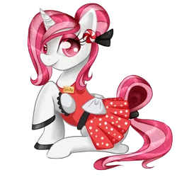 Size: 2000x2000 | Tagged: safe, artist:xbeautifuldreamerx, derpibooru import, oc, oc:candy bit, pony, unicorn, clothes, dress, ear piercing, earring, female, jewelry, mare, piercing, simple background, solo, transparent background