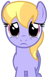 Size: 722x1177 | Tagged: safe, artist:abealy2, derpibooru import, cloud kicker, pegasus, pony, crying, looking at you, simple background, solo, transparent background