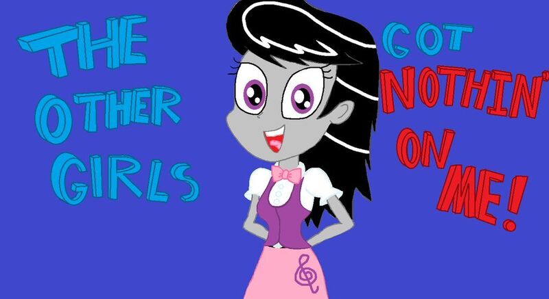 Size: 1024x559 | Tagged: safe, artist:octascratchrock, derpibooru import, octavia melody, equestria girls, awesome, beautiful, belt, belt buckle, bowtie, brag, bragging, buttons, clothes, cute, cutie mark, dress shirt, eye, eyes, hair, ms paint, skirt, vest