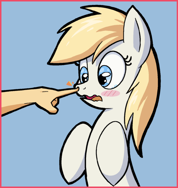 Size: 1231x1293 | Tagged: artist needed, safe, derpibooru import, oc, oc:aryanne, unofficial characters only, earth pony, human, pony, art pack:marenheit 451, /mlp/, blue background, blush sticker, blushing, boop, bust, cute, female, hand, image, mare, nazi, noseboop, ocbetes, offscreen character, open mouth, png, shocked, simple background, solo focus, teary eyes, wavy mouth