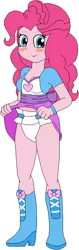 Size: 252x796 | Tagged: suggestive, artist:wolf, derpibooru import, pinkie pie, equestria girls, blushing, boots, bracelet, breasts, clothes, diaper, diaper fetish, fetish, jewelry, ribbon, shoes, skirt, trace, upskirt