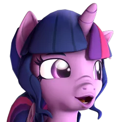 Size: 2160x2160 | Tagged: safe, artist:imafutureguitarhero, derpibooru import, sci-twi, twilight sparkle, alicorn, pony, 3d, :o, colored eyebrows, colored eyelashes, emote, female, floppy ears, high res, horn, mare, meme, nose wrinkle, open mouth, pog, pogchamp, poggers, revamped ponies, scitwilicorn, simple background, solo, source filmmaker, transparent background, wings