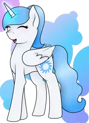 Size: 724x1000 | Tagged: safe, artist:cinnamonaurora, derpibooru import, oc, oc:white flare, alicorn, pony, alicorn oc, horn, solo, wings