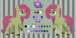 Size: 6432x3280 | Tagged: safe, artist:midnightamber, derpibooru import, oc, oc:red ivory, earth pony, original species, plant pony, pony, base used, flower, flower in hair, flower in tail, markings, plant, reference sheet, simple background, solo, vine